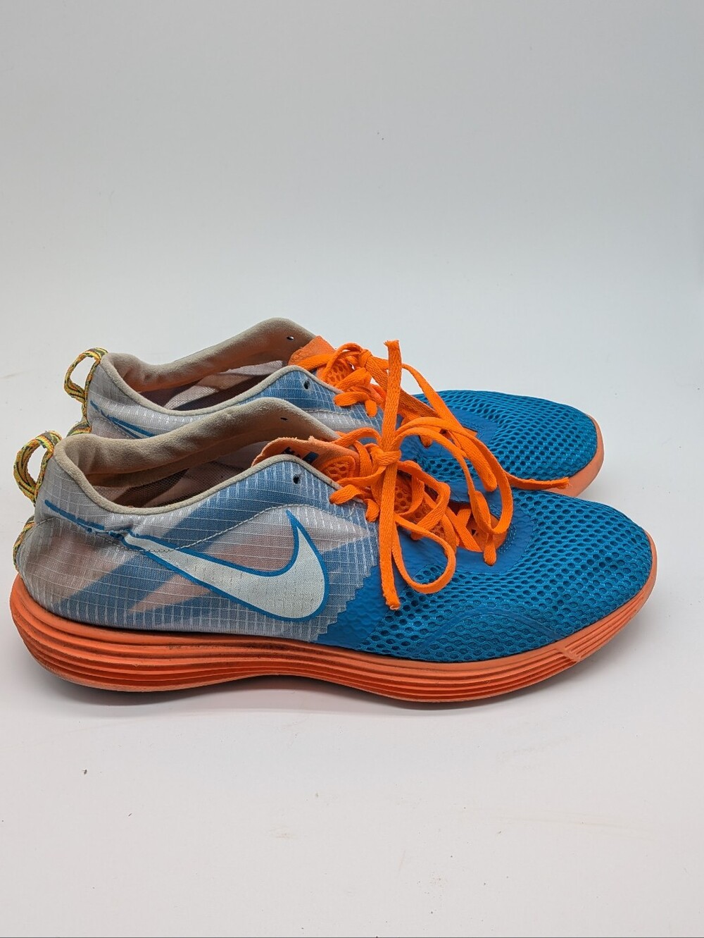 Nike Lunar Flyknit Lunar Montreal Running Shoes Men's Size 10.5 Blue/Orange